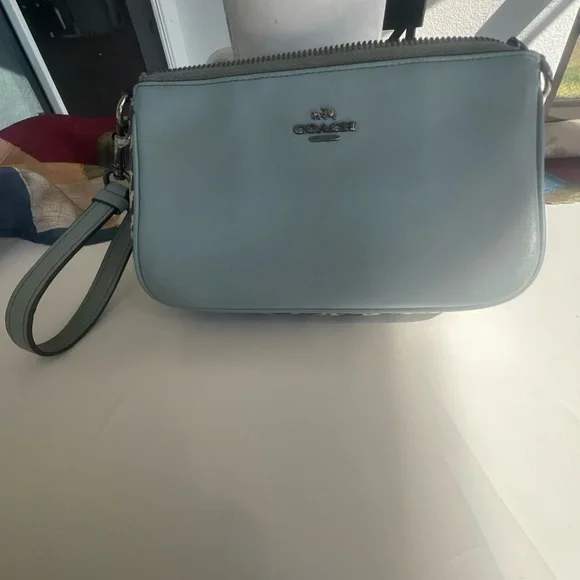 Coach Blue wristlet /small Bag - Picture 2 of 10